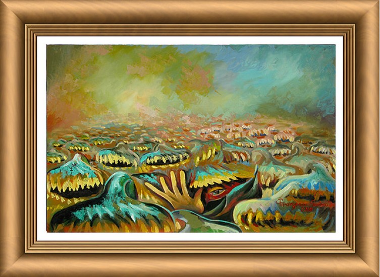 Flower field in the morning