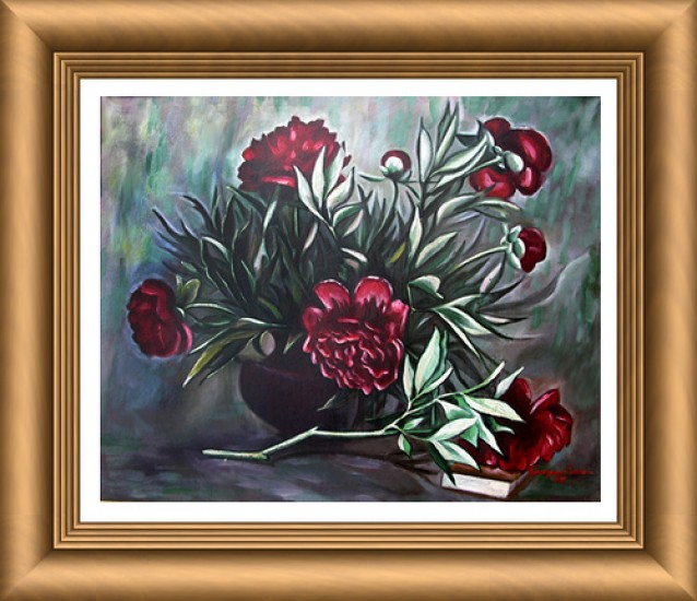Red peonies